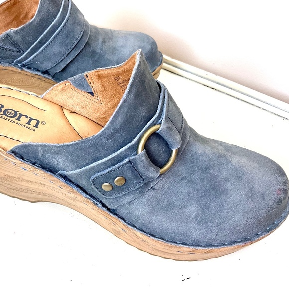 Blue BORN Women's Nola Suede Distressed Clogs Sz 8M - Picture 9 of 12